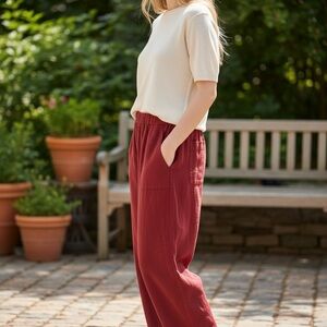 SHEIN Burgundy Wide Leg Pants XL